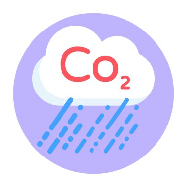 Yağmur simgesi ve vektör illüstrasyonlu bulut