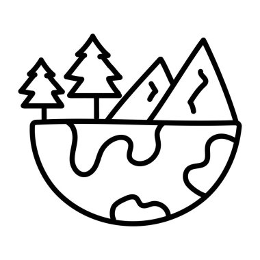 Bir noel ağacı simgesinin vektör illüstrasyonu