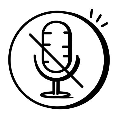 Mikrofon. Web simgesi basit illüstrasyon