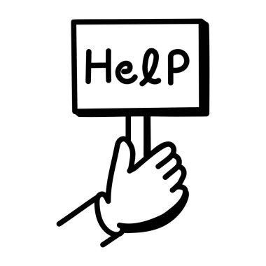 Fırçayla megafon tutan bir el. vektör illüstrasyonu