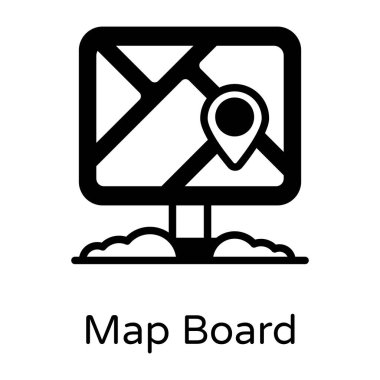 Harita tahtası web simgesi vektör çizimi 