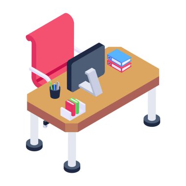 sandalye ve kitap vektör illüstrasyon tasarımı ile masa masası