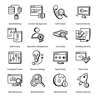 iş dünyasının vektör illüstrasyonu modern simgeler