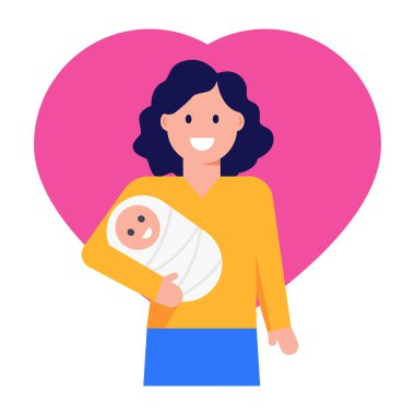 Anne ve bebek kollarında vektör çizimi tasarımı