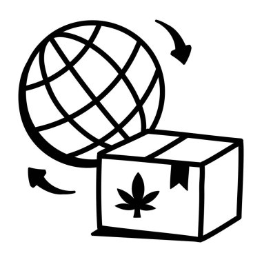 Bitkili tıbbi bir marihuananın vektör çizimi