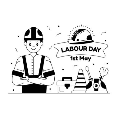 İşçi Bayramı tasarımı, vektör illüstrasyon eps10 grafiği
