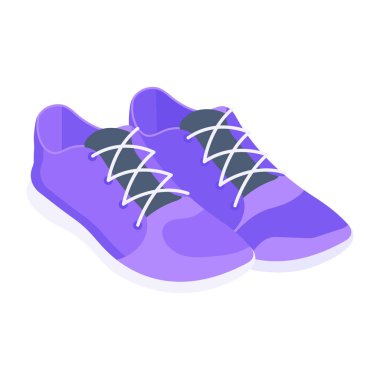 Spor ayakkabı ikonu. Beyaz arkaplanda izole edilmiş ayakkabı vektörü simgelerinin düz çizimi