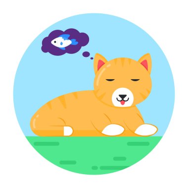 Kedi. Web simgesi basit illüstrasyon