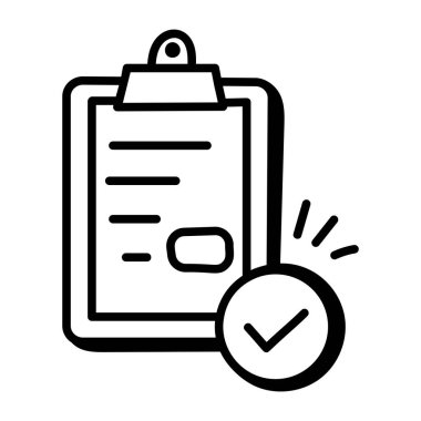 Liste simgesi ve vektör illüstrasyonlu pano