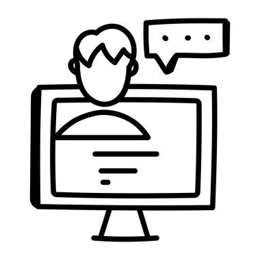 çevrimiçi sohbet simgesi çizimi