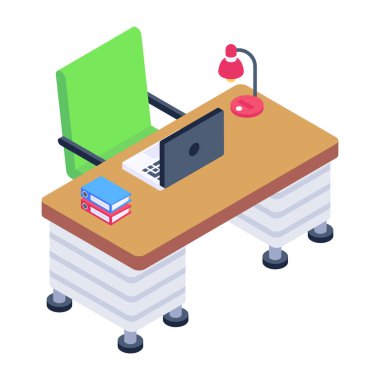 Laptop web simgesi vektör illüstrasyonlu masa