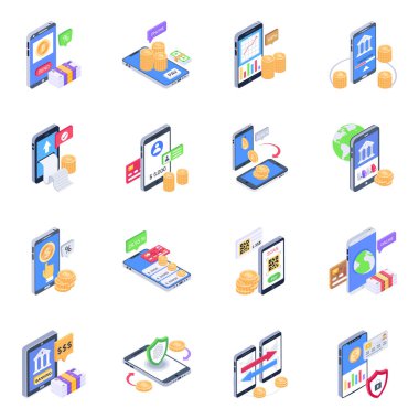 Web tasarımı için vektör simgeleri kümesi