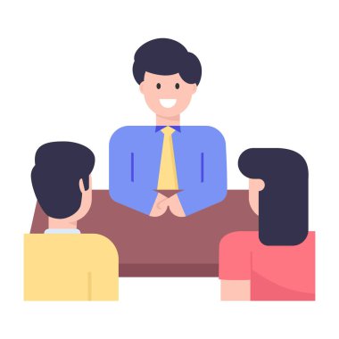 Ofis vektör illüstrasyon tasarımındaki iş adamları