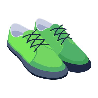 Çizgi film tarzında beyaz arkaplanda izole edilmiş spor ayakkabı ikonu. ayakkabı sembolü çizimi.