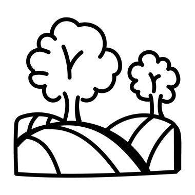 Ağaçların vektör illüstrasyon tasarımlı ormanı