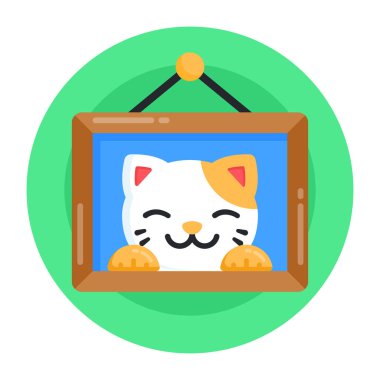 Kedi suratlı ikon. Beyaz arkaplanda izole edilmiş web tasarımı için şirin köpek vektör simgelerinin çizgi filmi