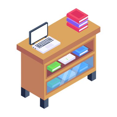 Laptop web simgesi vektör illüstrasyonlu iş yeri 