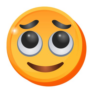 Gülen surat simgesi. Web için mutlu gülümseme vektör simgelerinin çizgi film çizimi