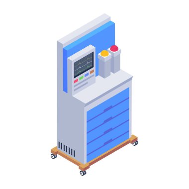 Modern oto tamir makinesinin vektör çizimi