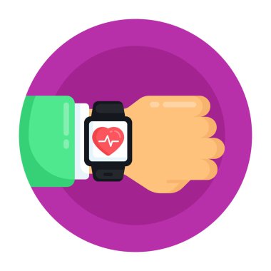 Kalp atış hızı vektör çizimine sahip akıllı twatch