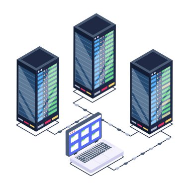 Bilgisayar ve teknoloji ikonunun vektör çizimi. sunucu   