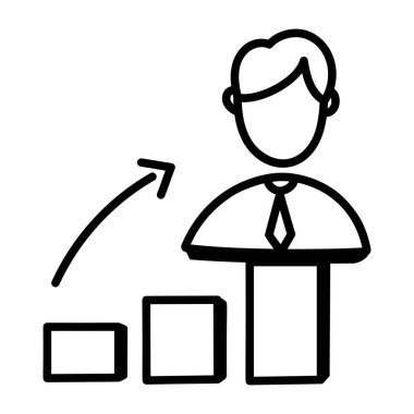 işletme büyüme grafiği ikon vektör çizimi tasarımı