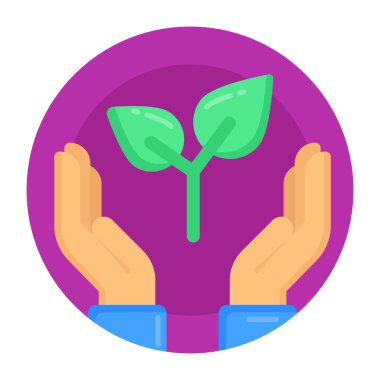 Bir bitki simgesinin vektör illüstrasyonu