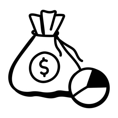 Para çantası ikonu. Web tasarımı beyaz arkaplanda izole edildi