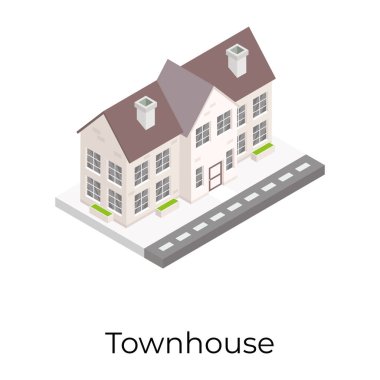 İzometrik ev. Basit tasarım