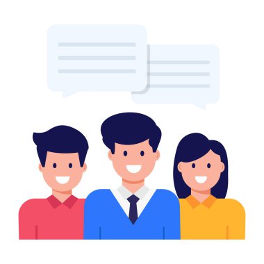 Konuşma kabarcığı vektör çizimi olan insanlar