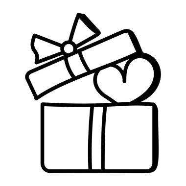 Şimdiki simge vektör illüstrasyon tasarımlı hediye kutusu