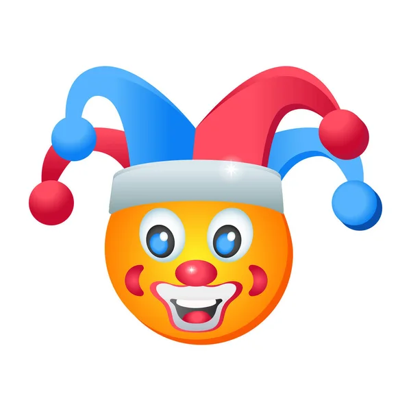 Illustrazione Vettoriale Cappello Clown Con Maschera — Vettoriale Stock