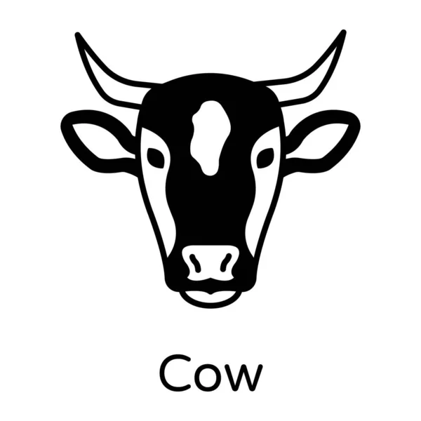 Ícone Cabeça Vaca Ilustração Vetorial — Vetor de Stock