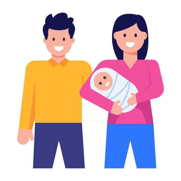 Ouders Met Baby Vector Illustratie Ontwerp — Stockvector