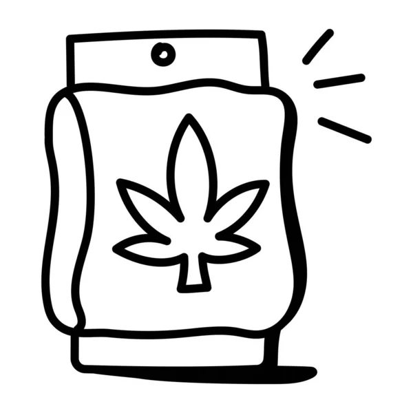 Vetor Ícone Folha Cannabis Sinal Linha Fina Ilustração Símbolo Contorno — Vetor de Stock