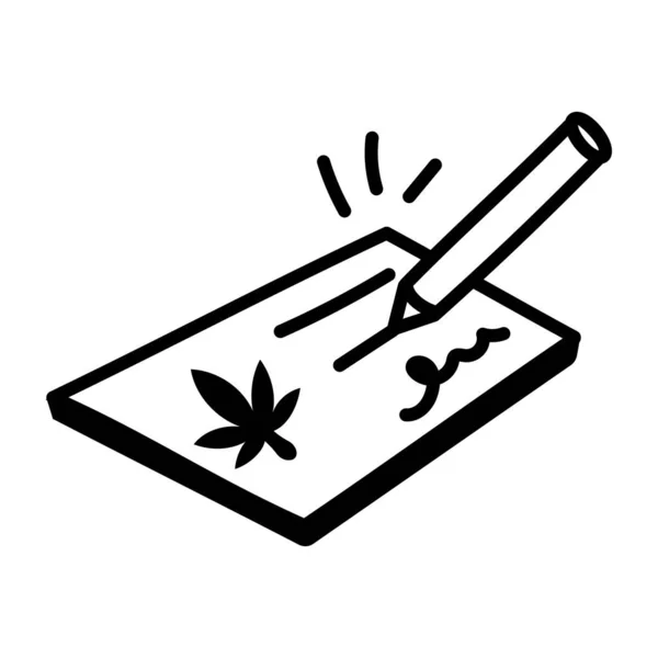 Folha Cannabis Cartão Web Ícone Vetor Ilustração — Vetor de Stock