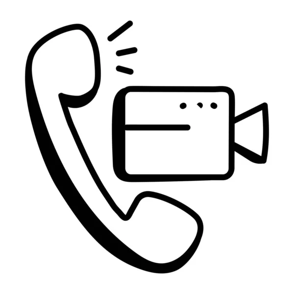 Téléphone Icône Web Illustration Simple — Image vectorielle