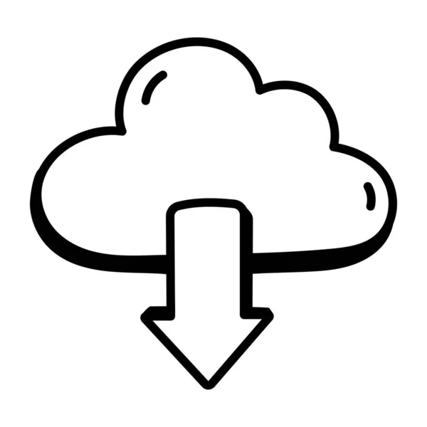 Computación Nube Ilustración Simple — Vector de stock