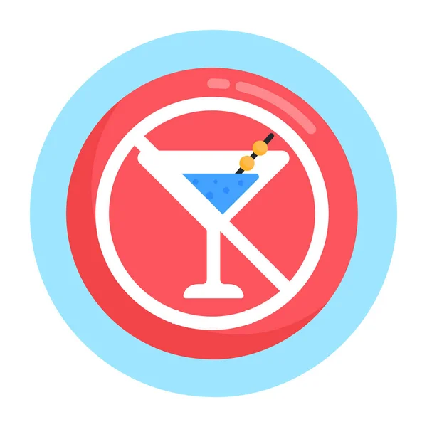 Geen Alcohol Pictogram Vector Illustratie — Stockvector
