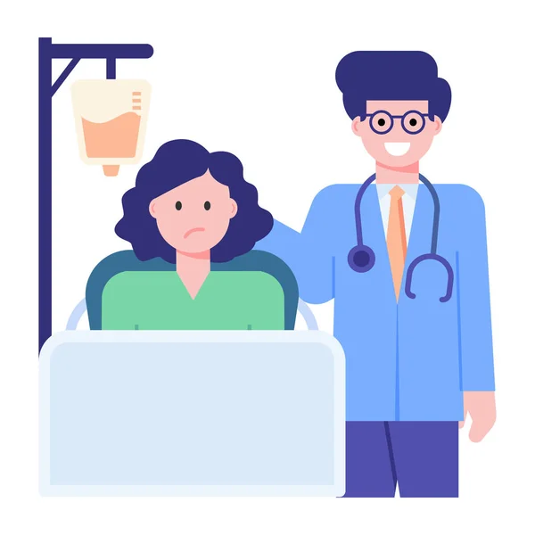 Arzt Und Patient Mit Stethoskop Vektor Illustration — Stockvektor