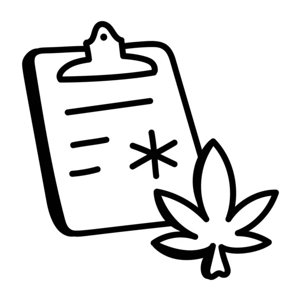 Vetor Ícone Folha Cannabis Sinal Linha Fina Ilustração Símbolo Contorno — Vetor de Stock