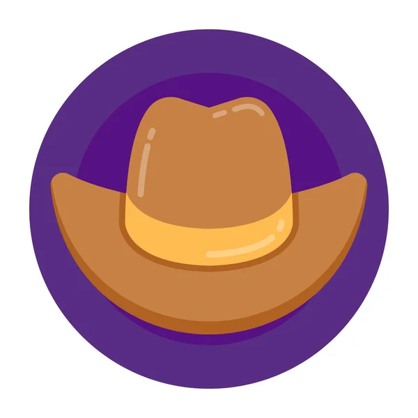 Hattikonen Platt Illustration Cowboy Vektor Symbol För Webben — Stock vektor