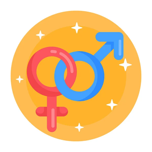 Gendersymbool Pictogram Platte Illustratie Van Vrouwelijke Mannelijke Vector Pictogrammen Voor — Stockvector