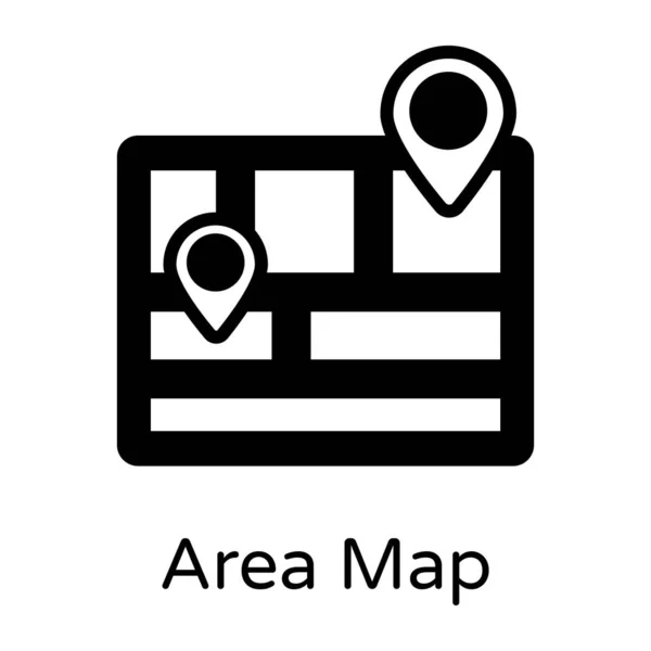 Konum Navigasyon Harita Pin Gps Rota Haritalar Kalın Mobil — Stok Vektör