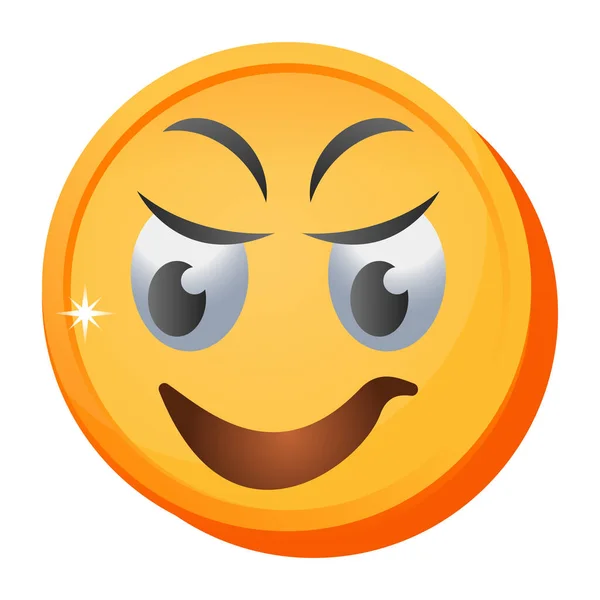 Смайлик Значок Обличчя Мультяшна Ілюстрація Щасливої Посмішки Векторні Іконки Інтернету — стоковий вектор