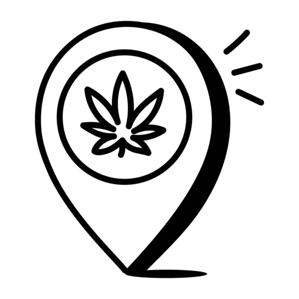 Wektor Ikony Liści Marihuany Marihuana Ślady Narkotyków Odizolowany Symbol Konturu — Wektor stockowy