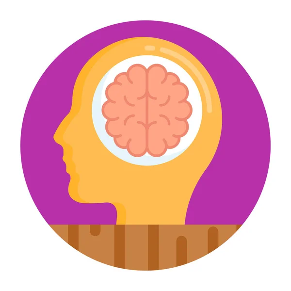 Icono Del Cerebro Humano Vector Ilustración — Archivo Imágenes Vectoriales