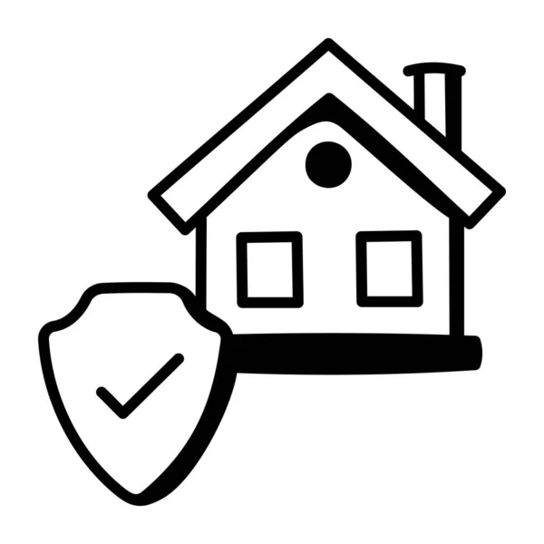 住宅保険のアイコン ウェブデザインのためのホームベクトル記号の簡単なイラスト — ストックベクタ