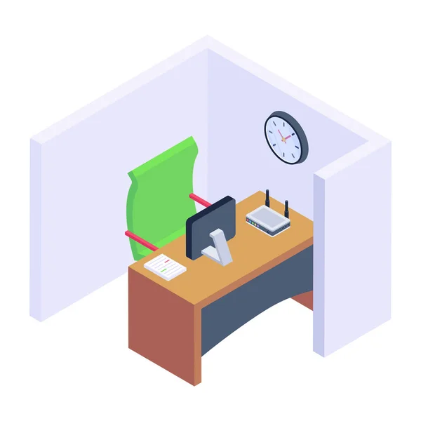 Arbeitsplatz Web Icon Vektor Illustration — Stockvektor