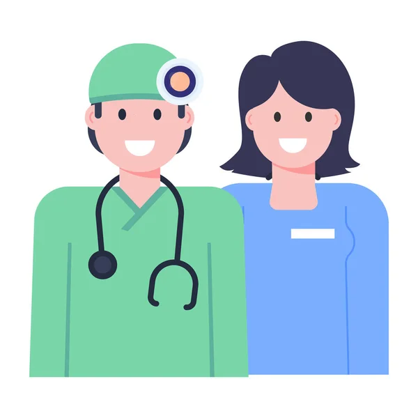 Arzt Und Krankenschwester Icon Vektor Illustration Design — Stockvektor